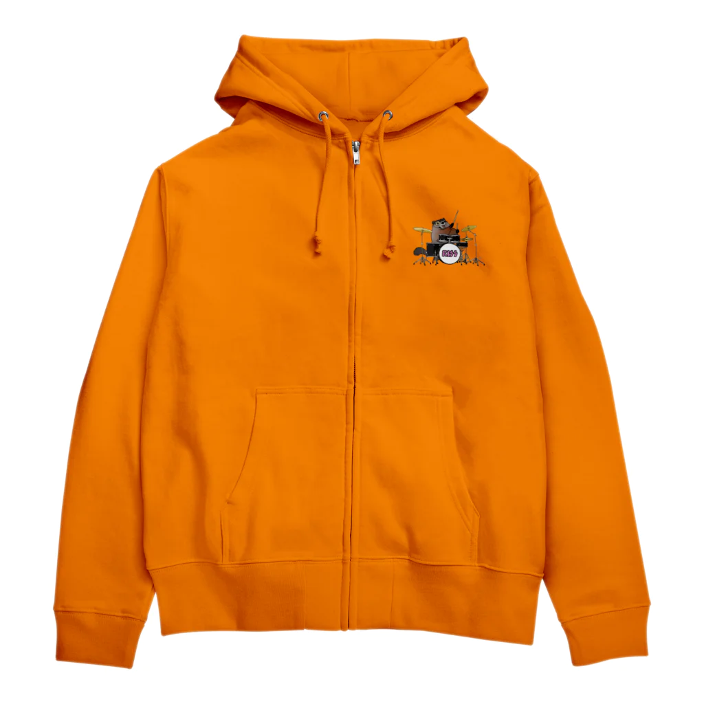 ねずりすSHOPのロックなウッドチャック Zip Hoodie