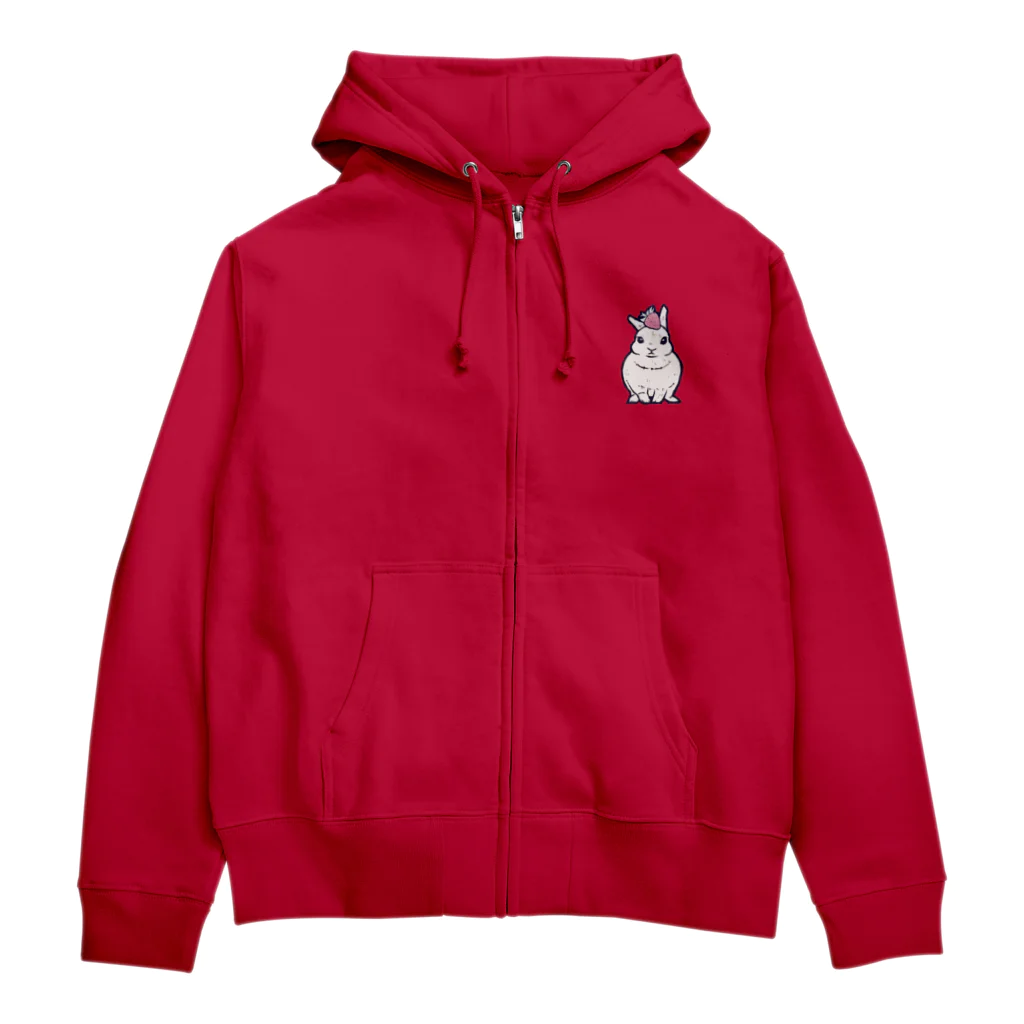 Ralriruのうさぎのイチゴ乗せ Zip Hoodie