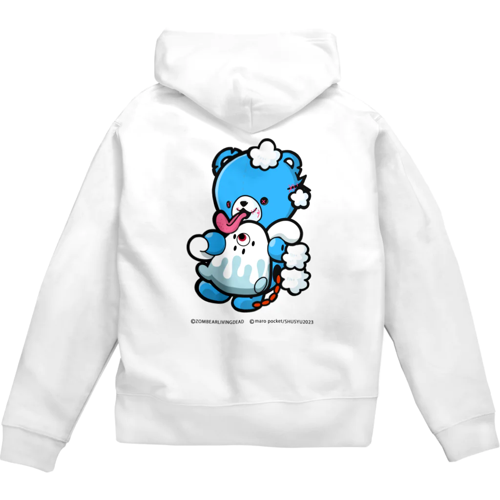 ぶるぶるスクランブル記念コラボのゾンベアー×しゅーしゅーコラボ（グレー） Zip Hoodie