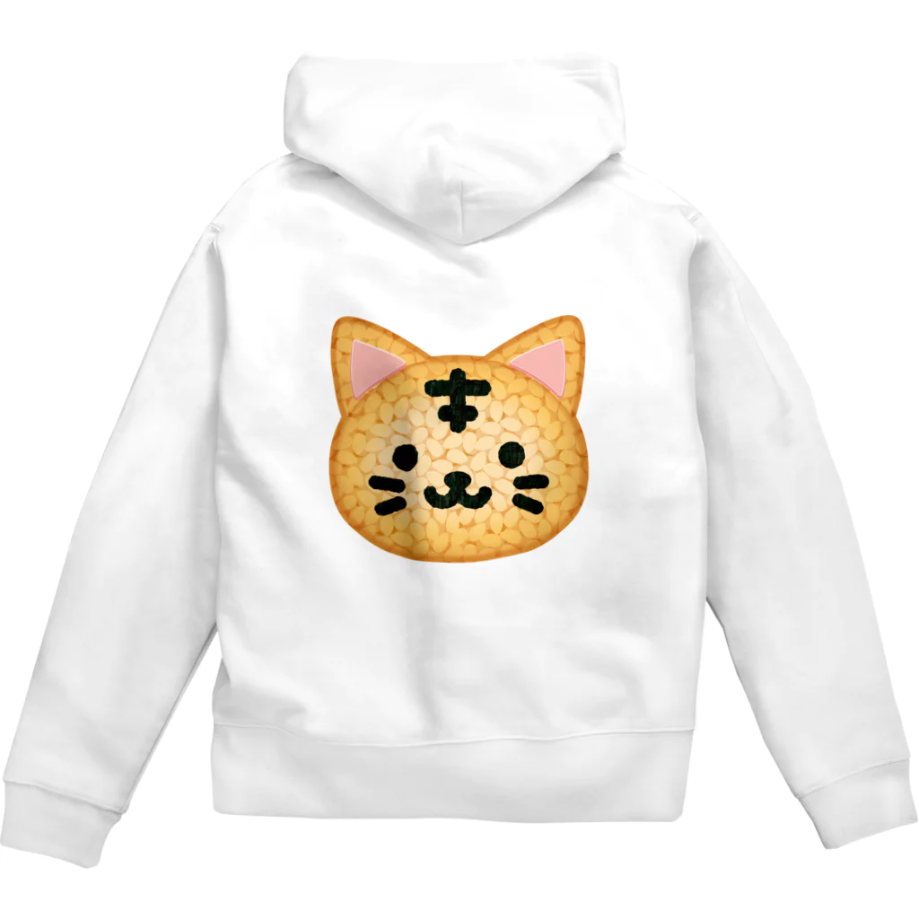 あわじテキスタイルのどうぶつおにぎり BIG ねこ Zip Hoodie