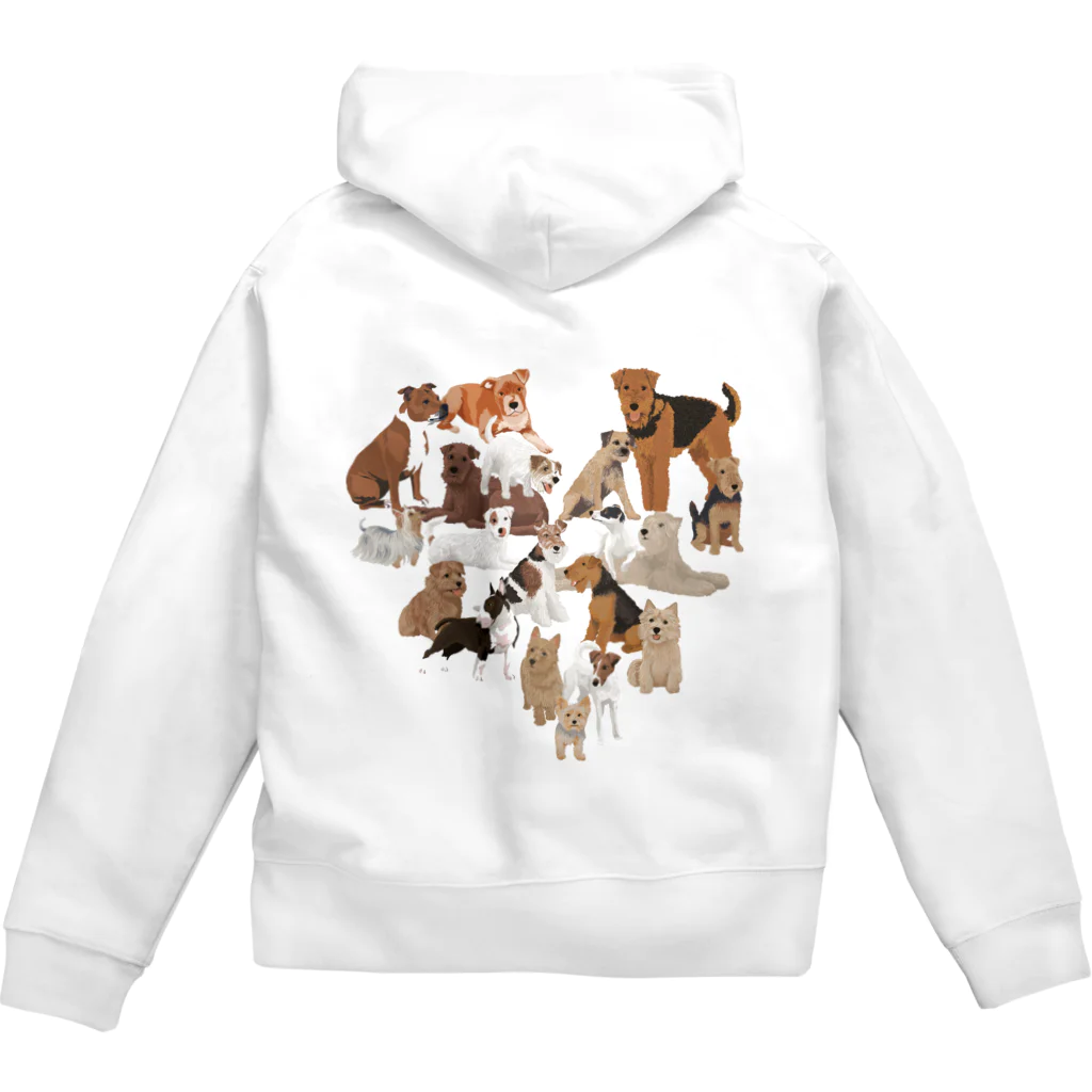 sayapochaccoのMy favorite terrier in the shape of a heart♥brown~beige~white ジップパーカー