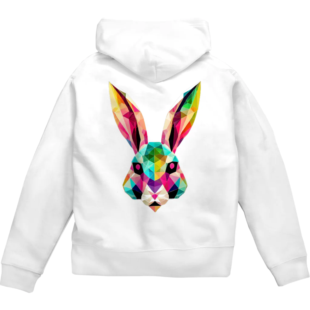 こもれびのカラフルなウサギ Zip Hoodie