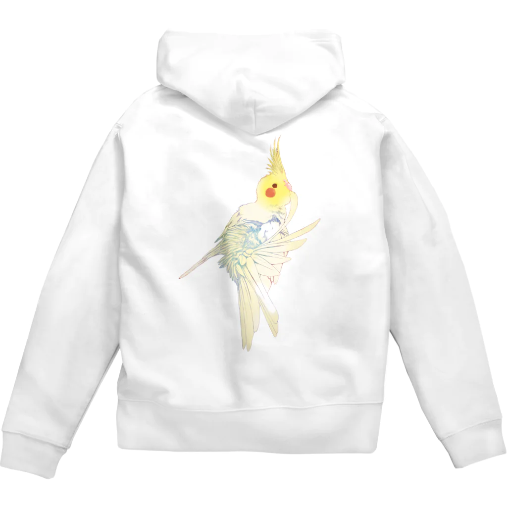 オカメインコ定点観測の尾羽のお手入れオカメインコ Zip Hoodie