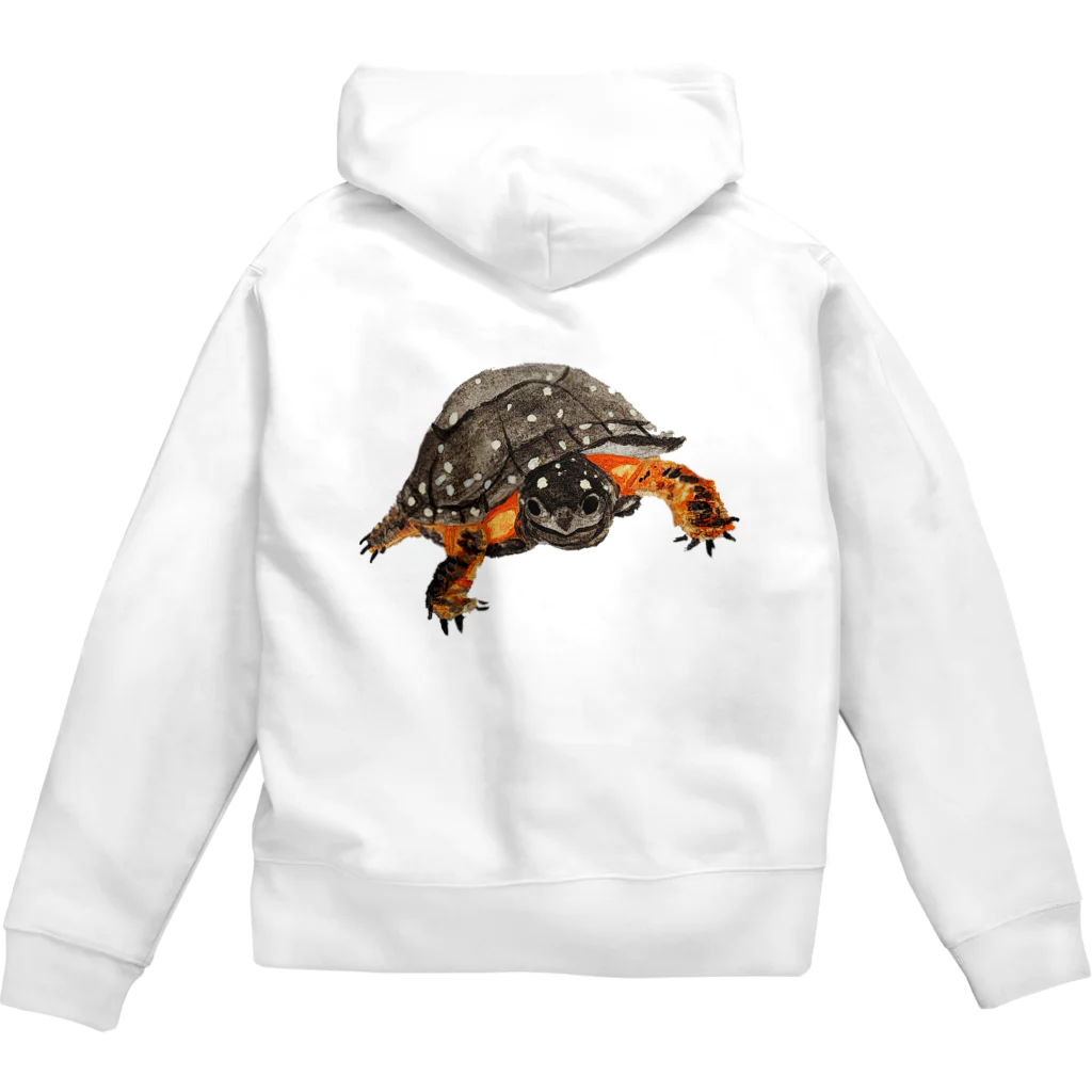 動物ガラス絵描きをしてる人のお店のキボシイシガメ Zip Hoodie