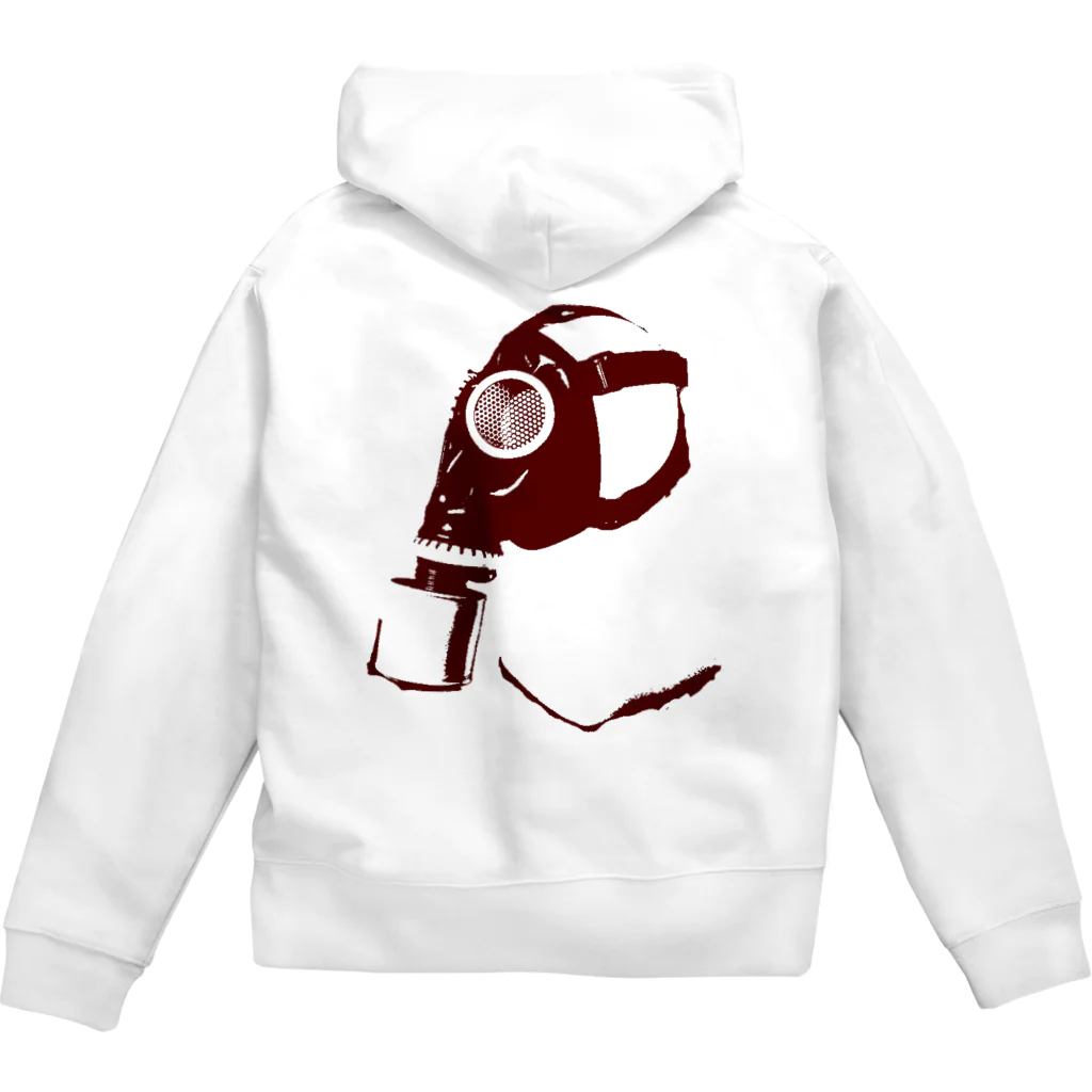 神奈川縫製工廠のガスマスク(赤) Zip Hoodie