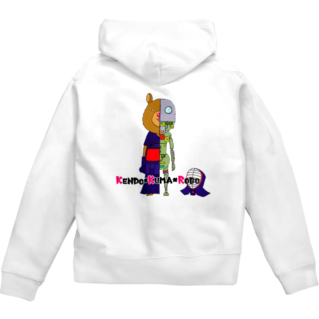 まるボーイのおもちゃ工房のKENDO×KUMA×ROBO（面付き） Zip Hoodie