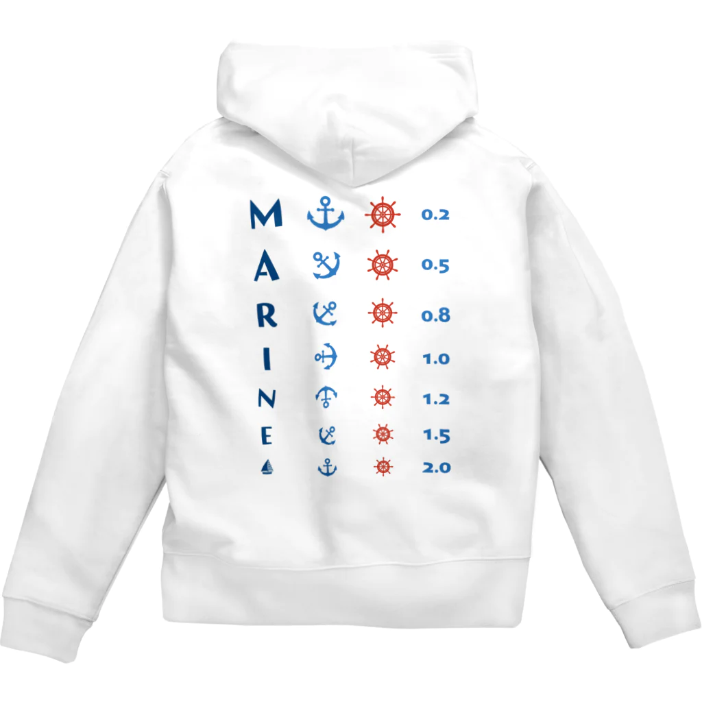 kg_shopの[☆両面] MARINE【視力検査表パロディ】 Zip Hoodie