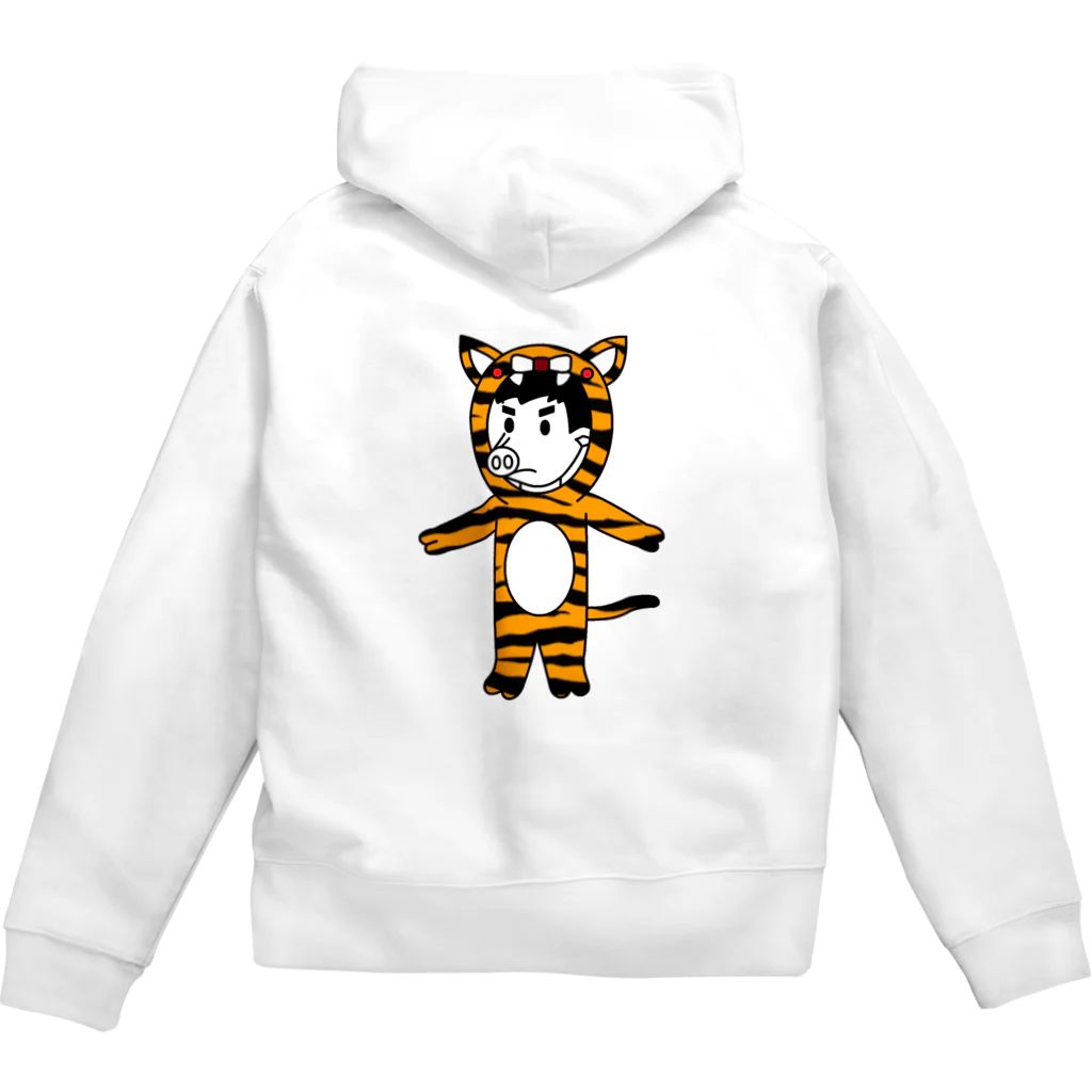 豚人イラストのパンダ武島のタイガーピッグ Zip Hoodie