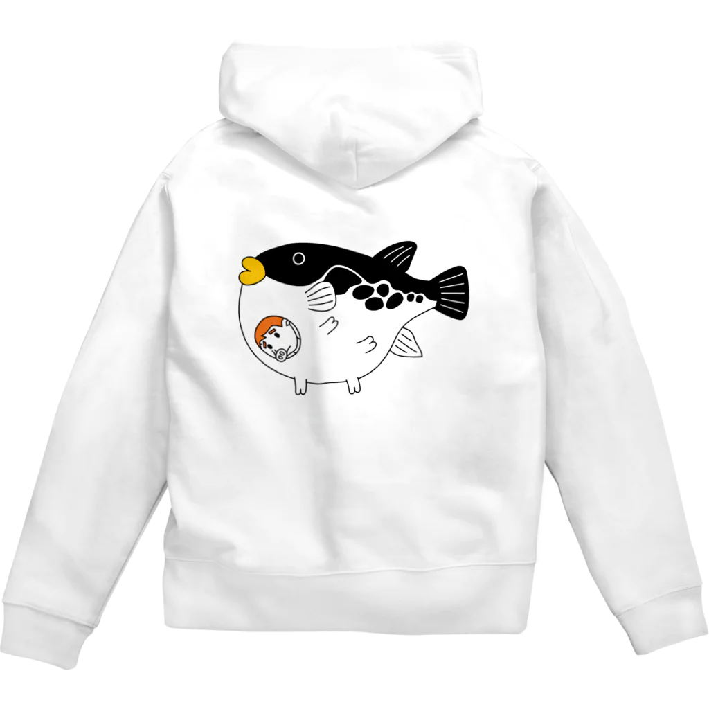 豚人イラストのパンダ武島のトラフグピッグ Zip Hoodie