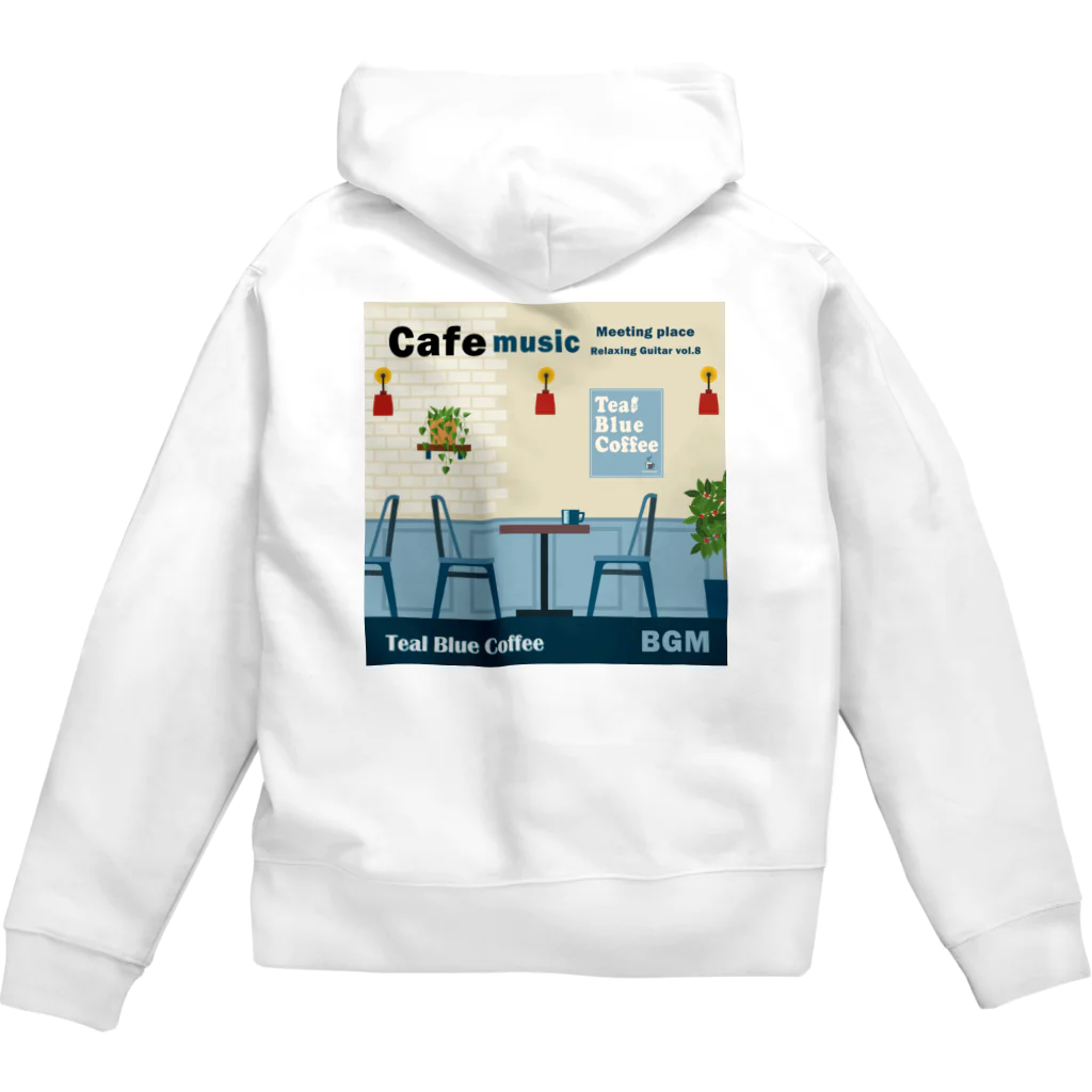 Teal Blue CoffeeのCafe music - Meeting place - Zip Hoodie