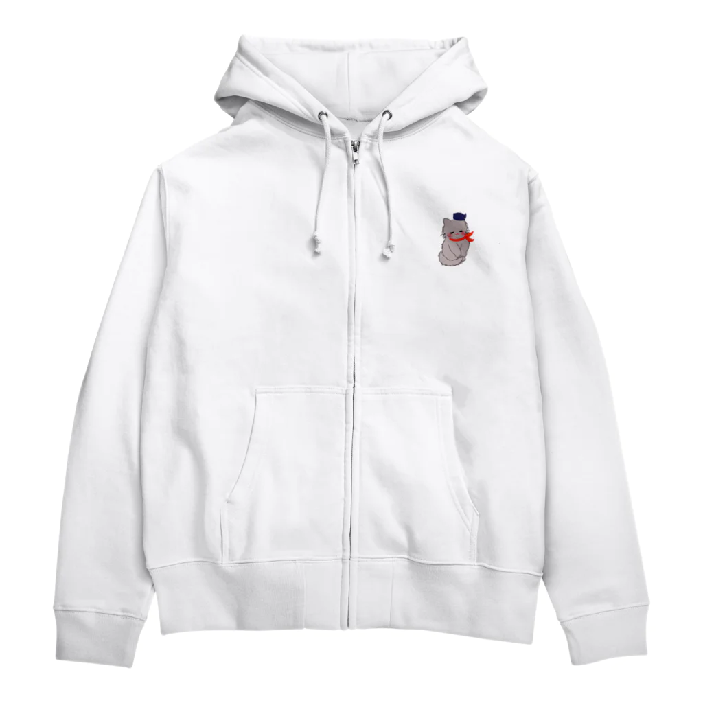 momo-nonoのもちもちほっぺのねこ Zip Hoodie