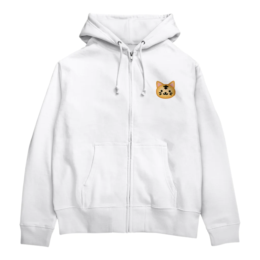 あわじテキスタイルのどうぶつおにぎり BIG ねこ Zip Hoodie