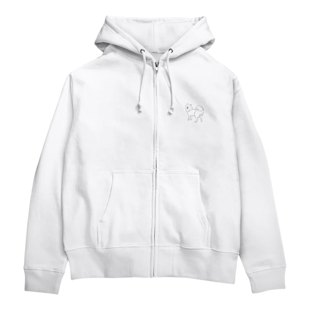 日本スピッツちぃ。の日本スピッツのおしり Zip Hoodie