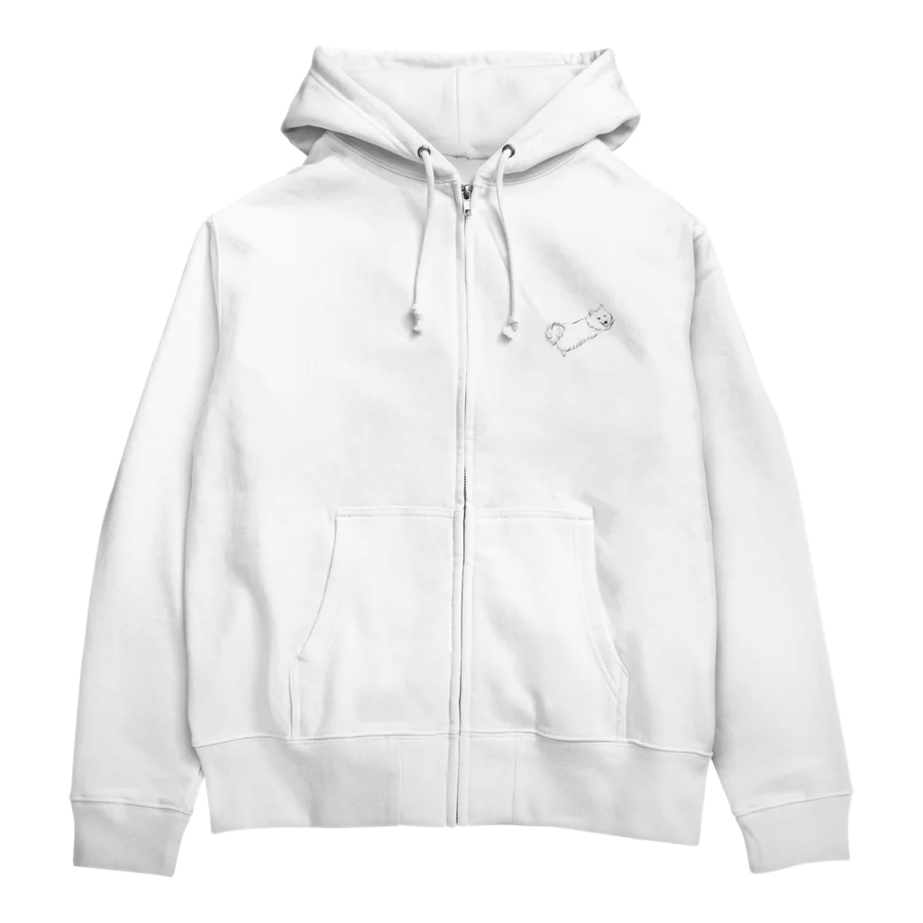 日本スピッツちぃ。のふせした日本スピッツ Zip Hoodie