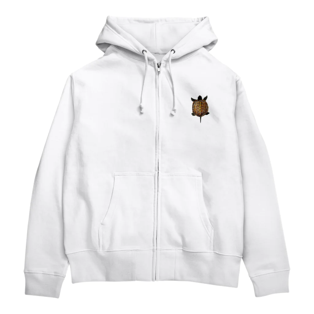 動物ガラス絵描きをしてる人のお店のクサガメ Zip Hoodie