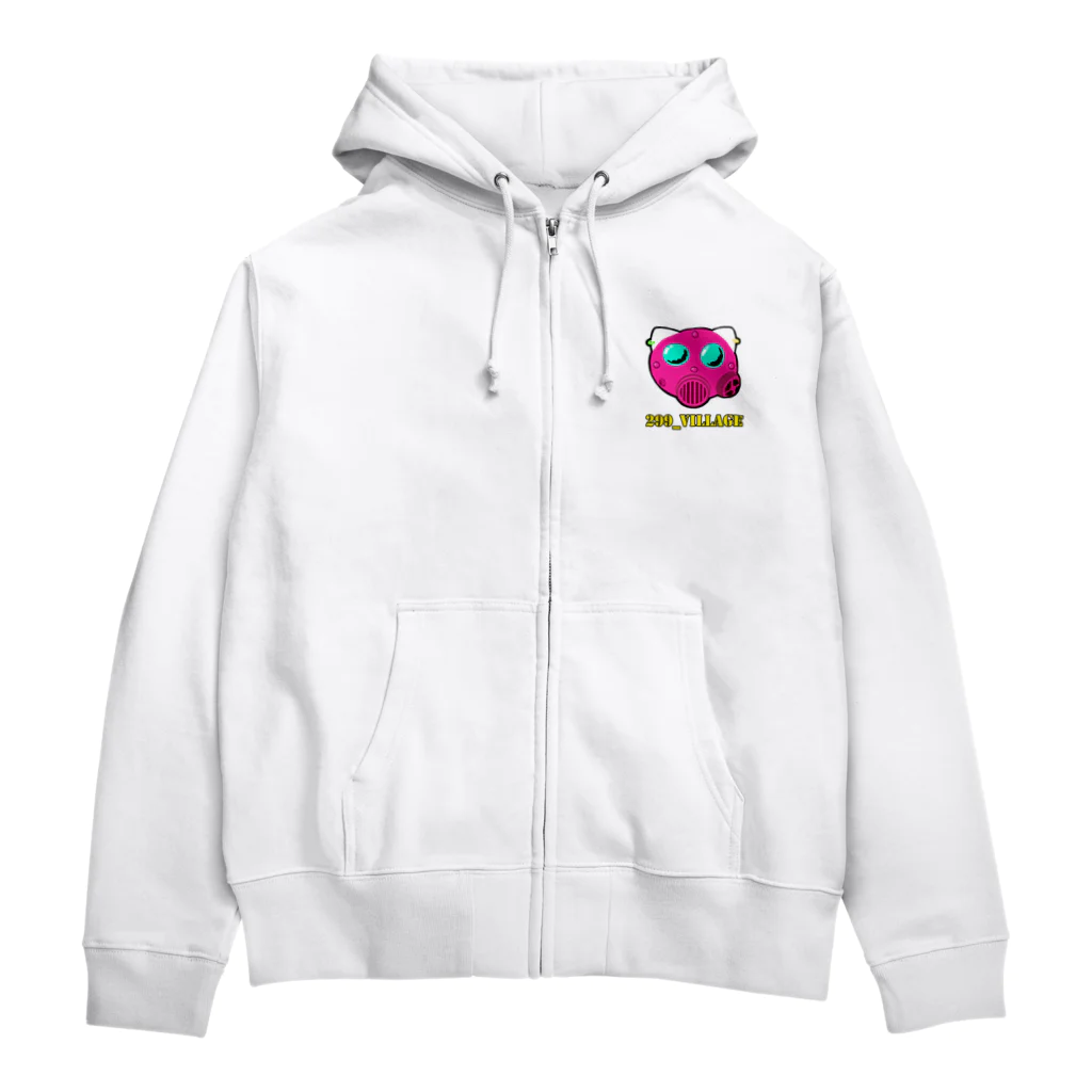 肉球の村。のガスマスクにゃんこ Zip Hoodie