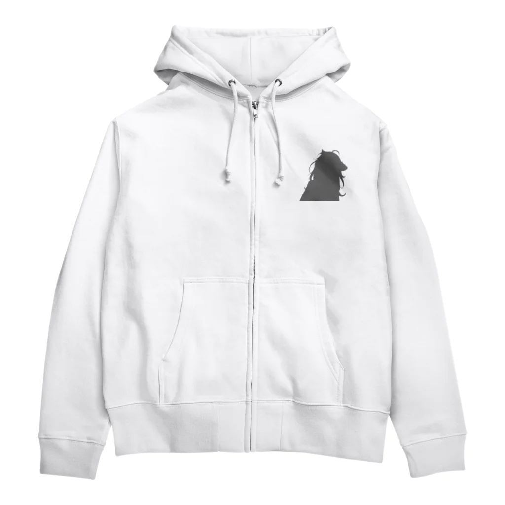 いにゅオリジナルグッズのケモ耳の女の子 シルエット Zip Hoodie