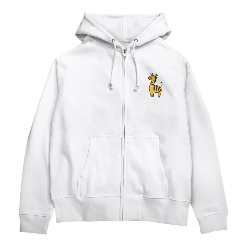 ねこのしっぽのしましまきりん Zip Hoodie