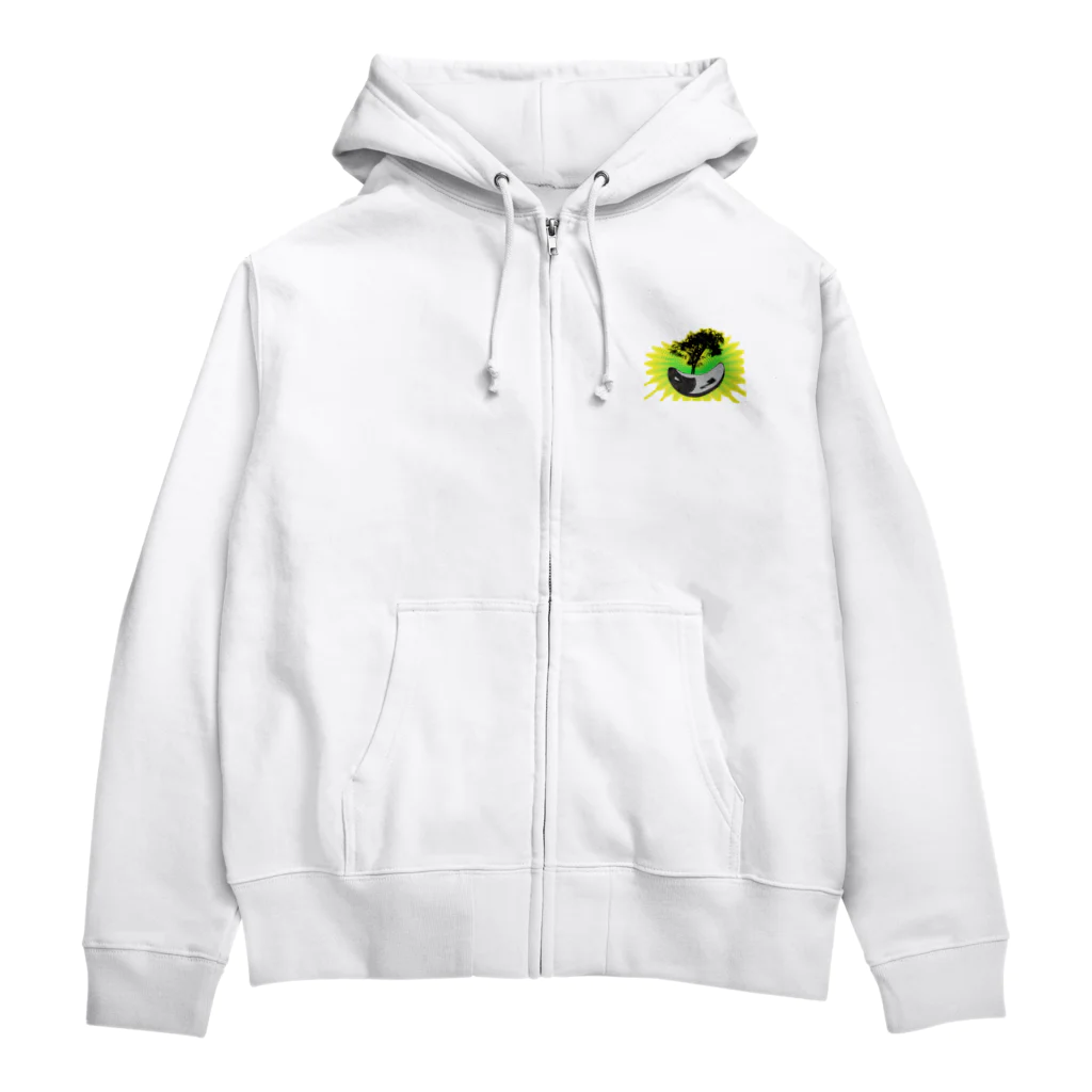 693ぽっぷクリエイティブの万物の陰陽黄色レイヤー Zip Hoodie