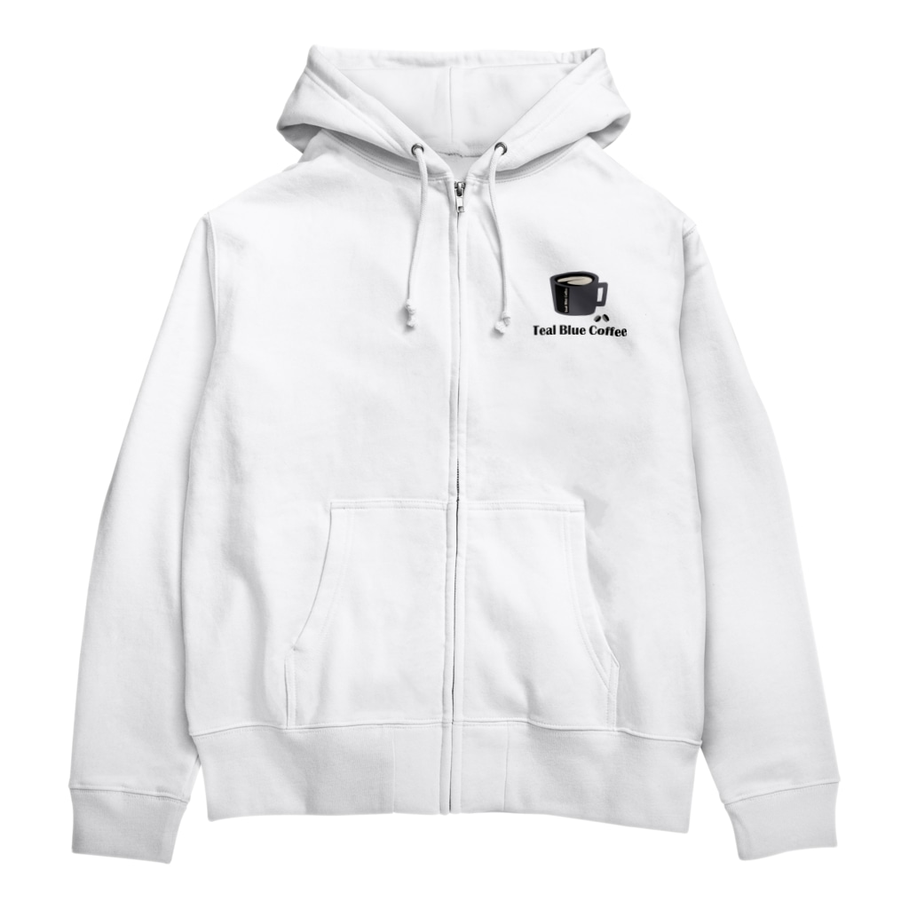 Teal Blue CoffeeのCafe music - Teal Blue Bird - Zip Hoodie