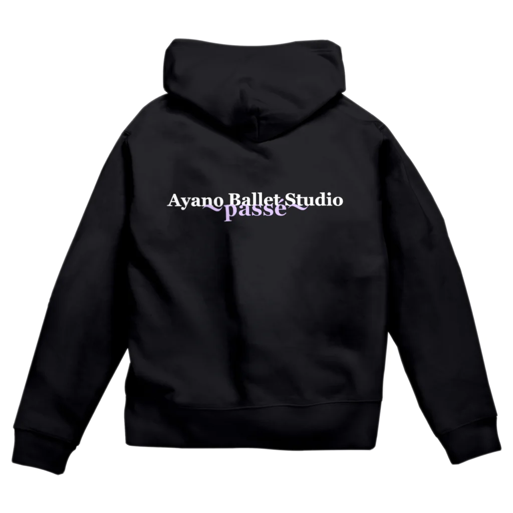 Ayano Ballet Studio 〜passé〜　アヤノバレエスタジオパッセのnew BLACK ロゴ Zip Hoodie