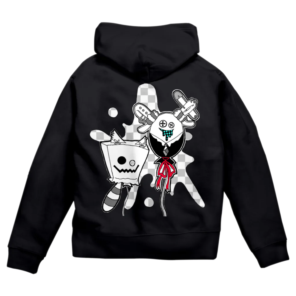 KIKITEKI_LABORATORYの猫紙袋 × 兎風船 2 Zip Hoodie