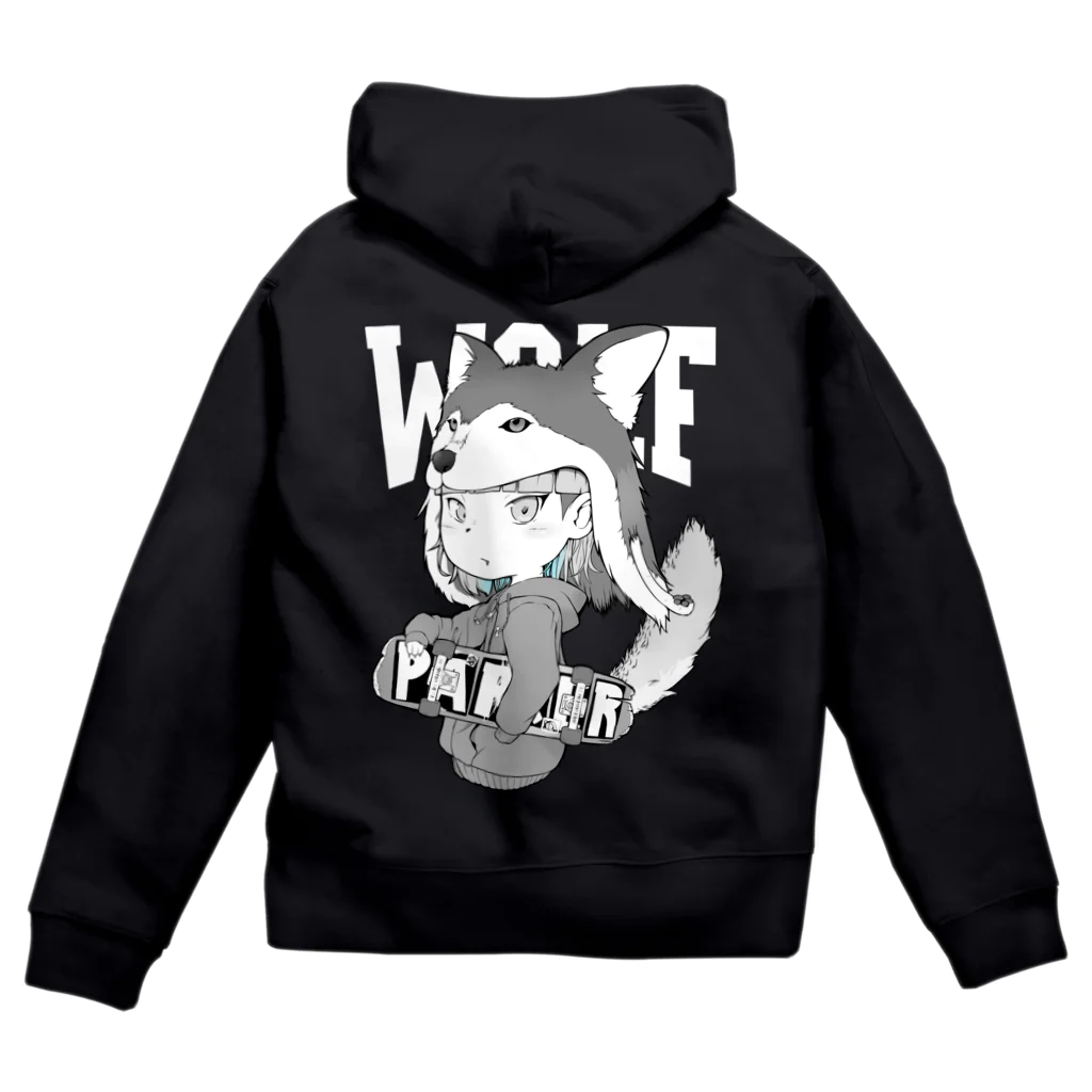 しんぬぬぬの【白ロゴ】WOLF Zip Hoodie