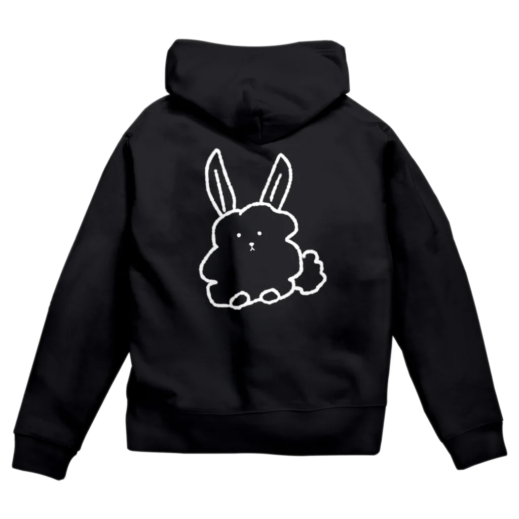 suikakozouのふわふわのうさぎ【しろい線】 Zip Hoodie