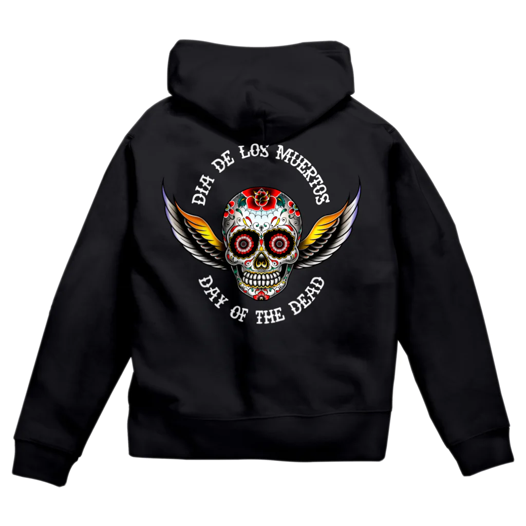 Demon Lord 9 tailsの『Dia De Los Muertos🌹（白）』 Zip Hoodie