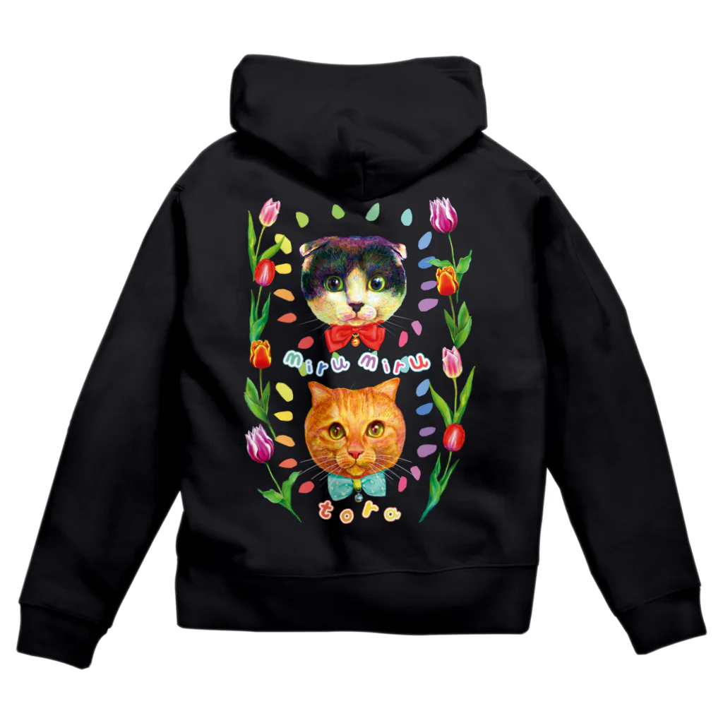 油絵描きの小物売り場の蒲田Loveおにぎりちゃんの愛猫ちゃんズ（ファション） Zip Hoodie