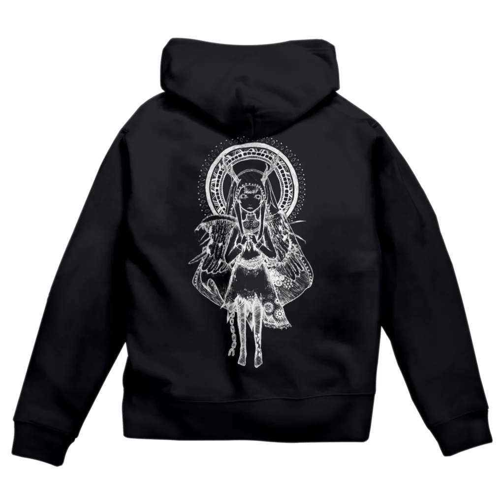 白瀬 ∴の祈り(ブラック) Zip Hoodie