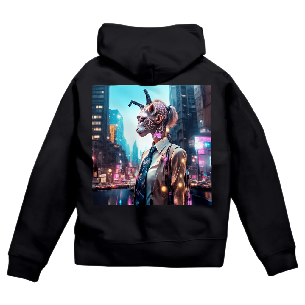 𝔔𝔘𝔒ℜℑ𝔄のCyberpunk giraffe Zip Hoodie