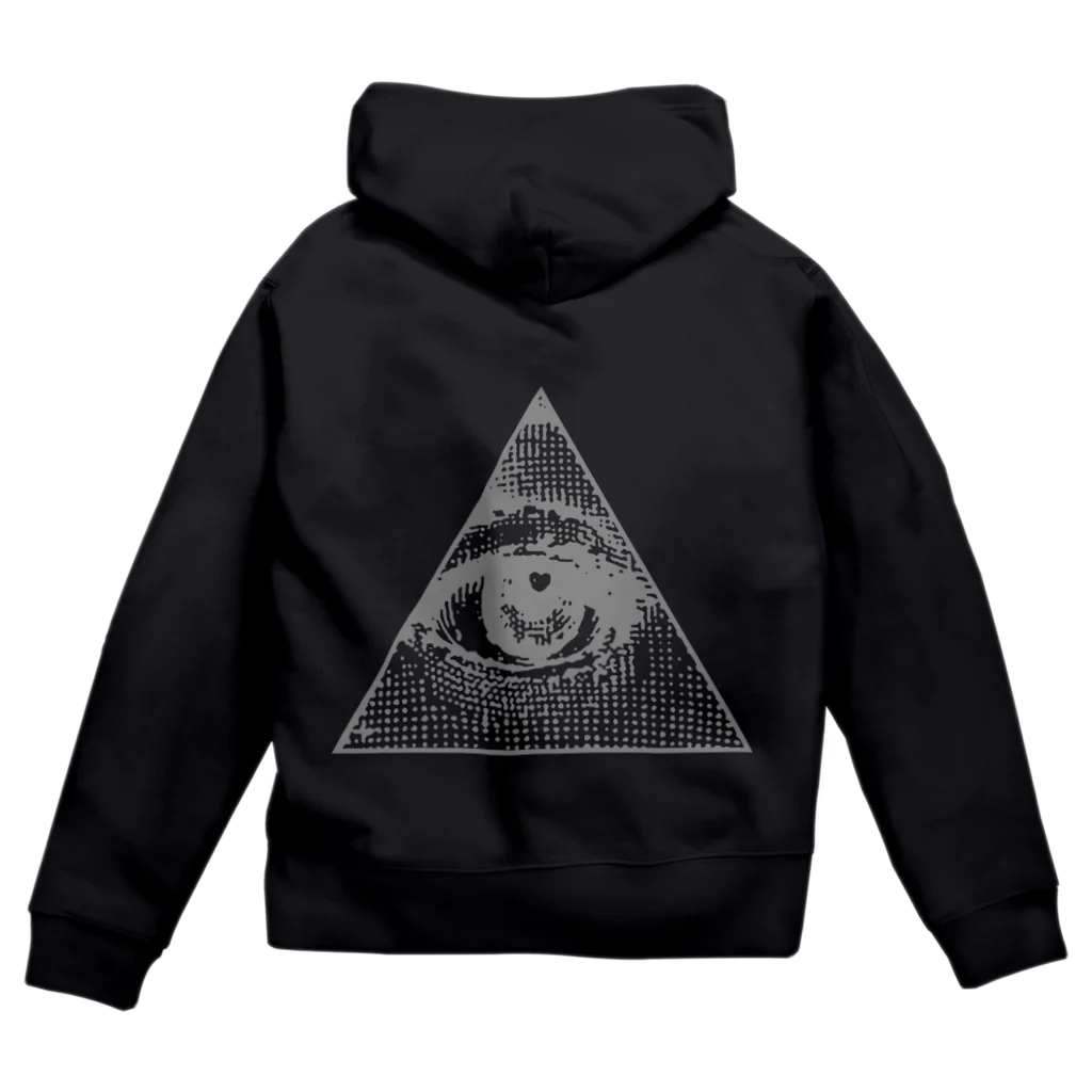 metao dzn【メタヲデザイン】のIlluminati eye triangle (gry) Zip Hoodie