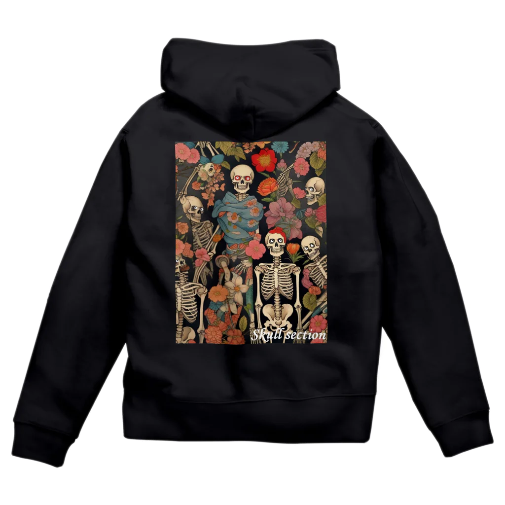 Skull sectionのドクロと花 Zip Hoodie