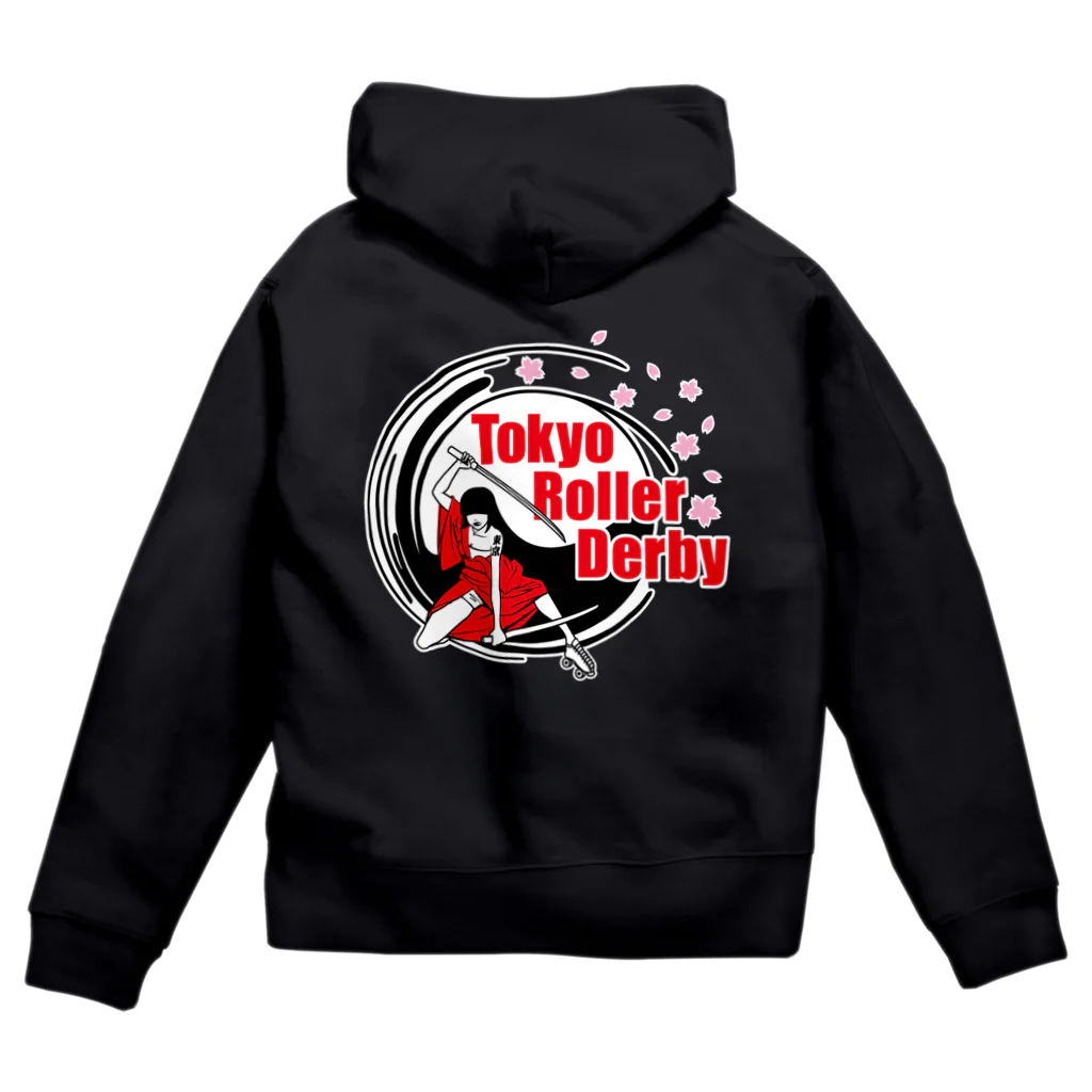 東京ローラーダービーのTRDロゴ Zip Hoodie