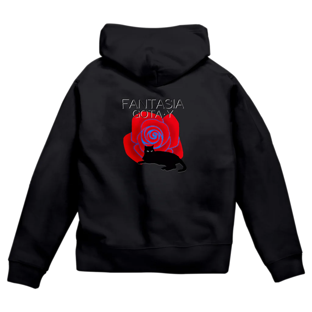 ゴータ・ワイのFANTASIA～黒猫と薔薇 Zip Hoodie