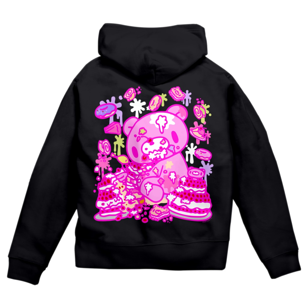CHAX COLONY imaginariの【各10点限定】いたずらぐまのグル〜ミ〜(8/special2/pink×blackback) Zip Hoodie