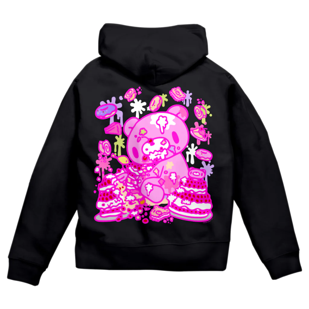 CHAX COLONY imaginariの【各10点限定】いたずらぐまのグル〜ミ〜(8/special2/pink×blackback) Zip Hoodie