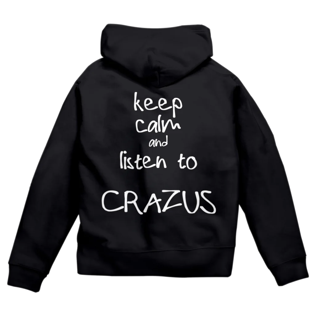 CRAZUS物販スペースのCRAZUSメッセージパーカー ホワイト Zip Hoodie