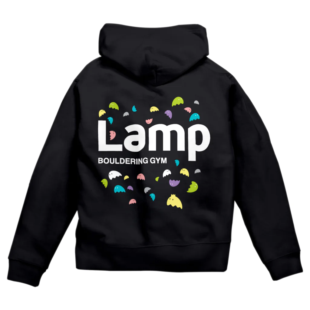 LampPlusBoulderingGYMのLampちゃん白ロゴ Zip Hoodie