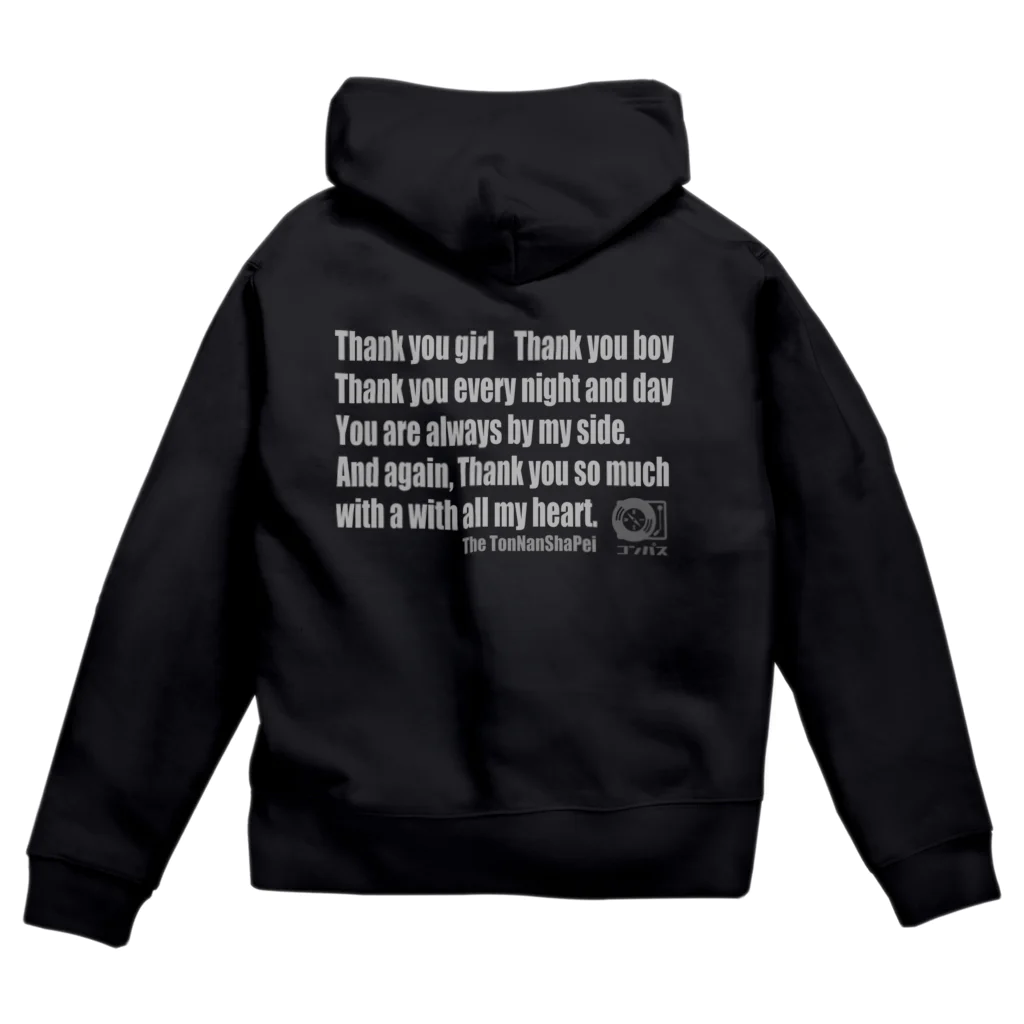 ＯＫダイレクト　powered by SUZURIのThank you Girl（英詞）復刻版 Zip Hoodie