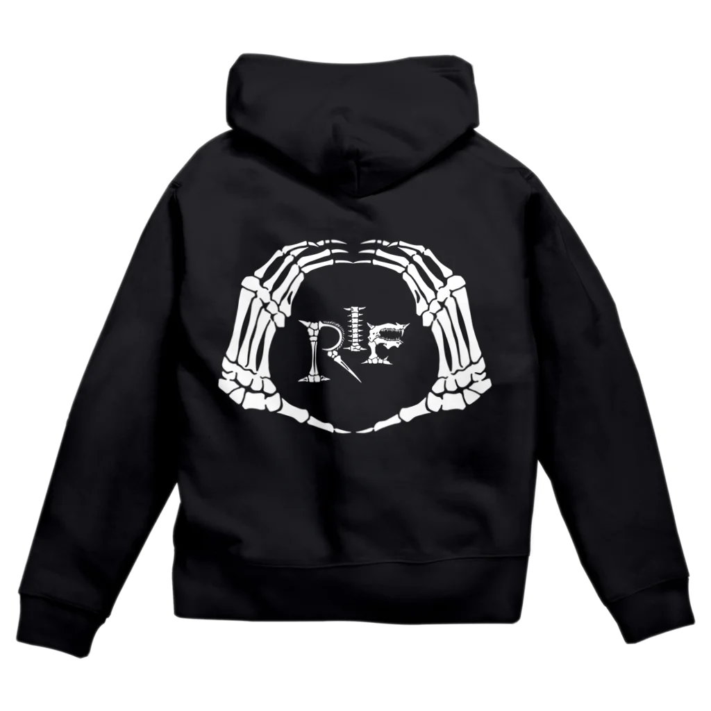 ORIF OFFICIAL GOODS STOREのORIF 白ロゴ(バックプリント有) Zip Hoodie