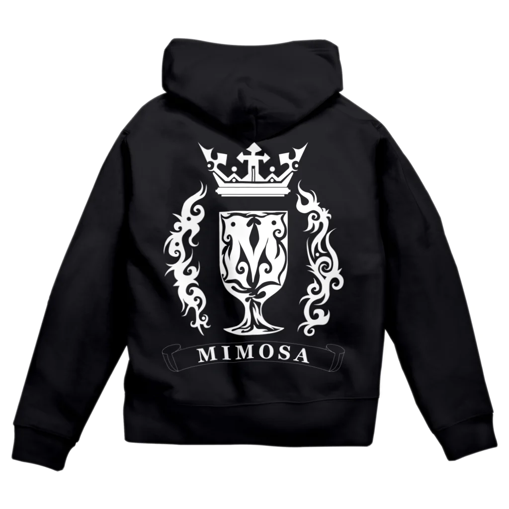 bar_mimosaのMIMOSA ロゴジップパーカー（白） Zip Hoodie