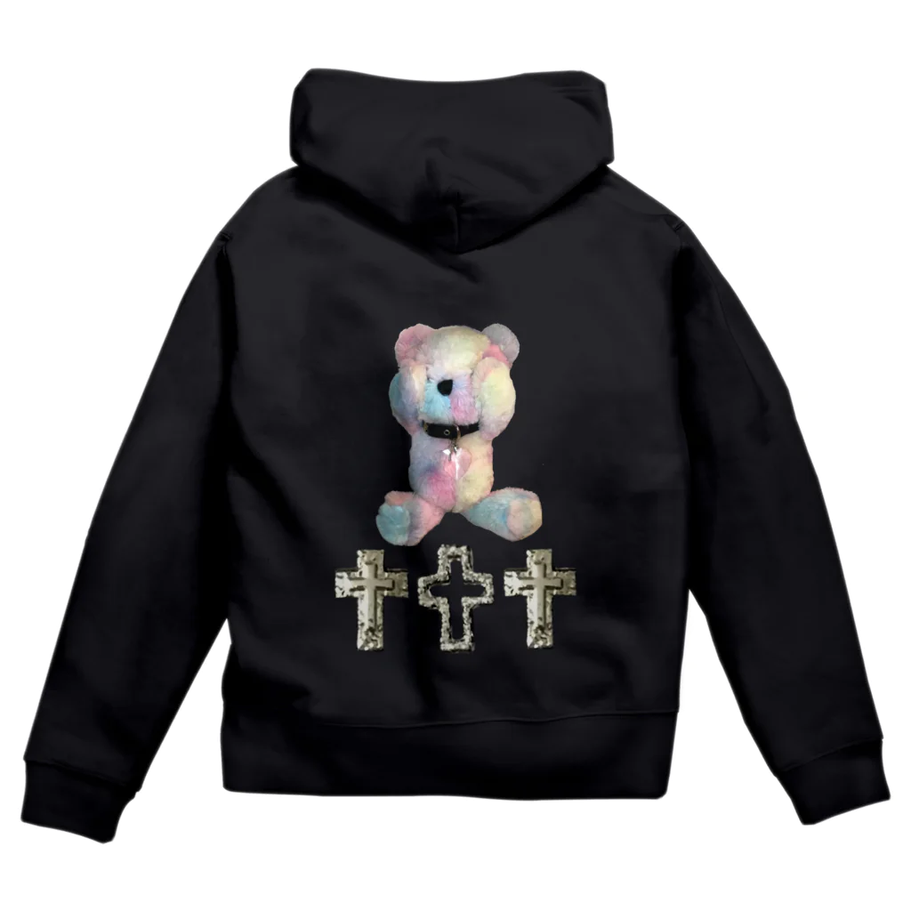 💜Salon de Lucia💜のPeek-a-boo CROSS Teddy Rainbow Zip Hoodie