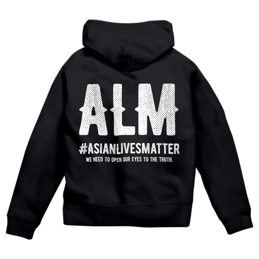 SANKAKU DESIGN STOREのAsian Lives Matter。 白 Zip Hoodie