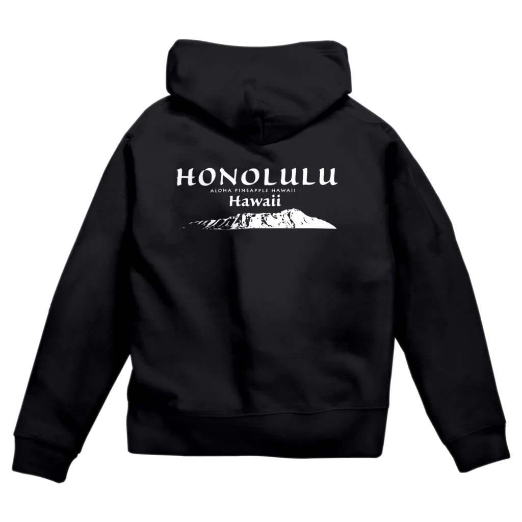 aloha_pineapple_hawaiiのバックプリント ダイヤモンドヘッド 168 Zip Hoodie