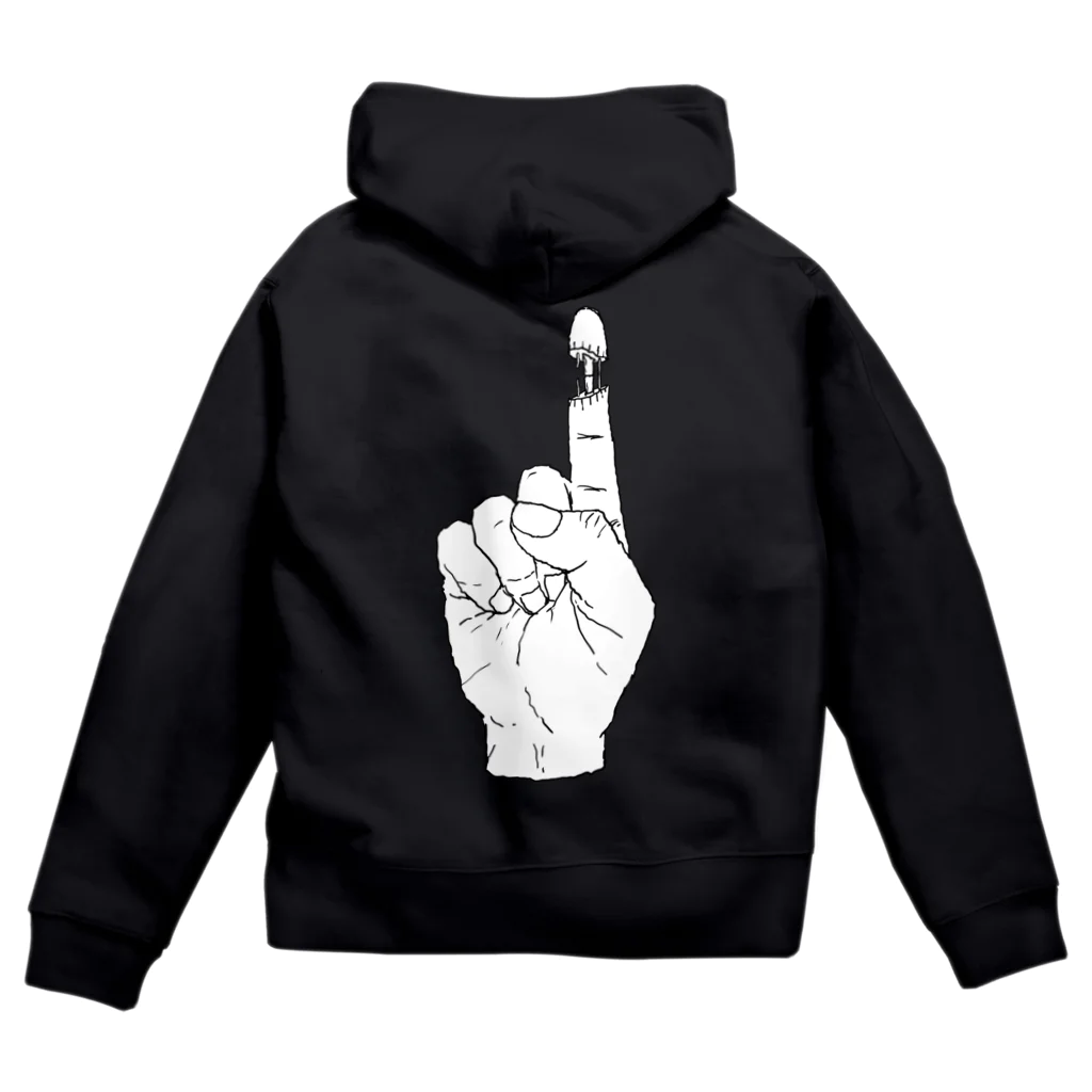 aaaaiWORKSのおみせの右手人差指神経断裂しました Zip Hoodie