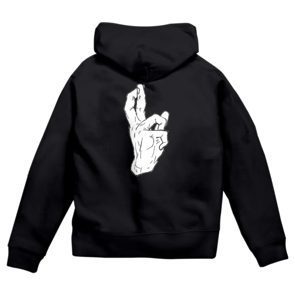 鈴屋の気まぐれ品の手描きの手 Zip Hoodie