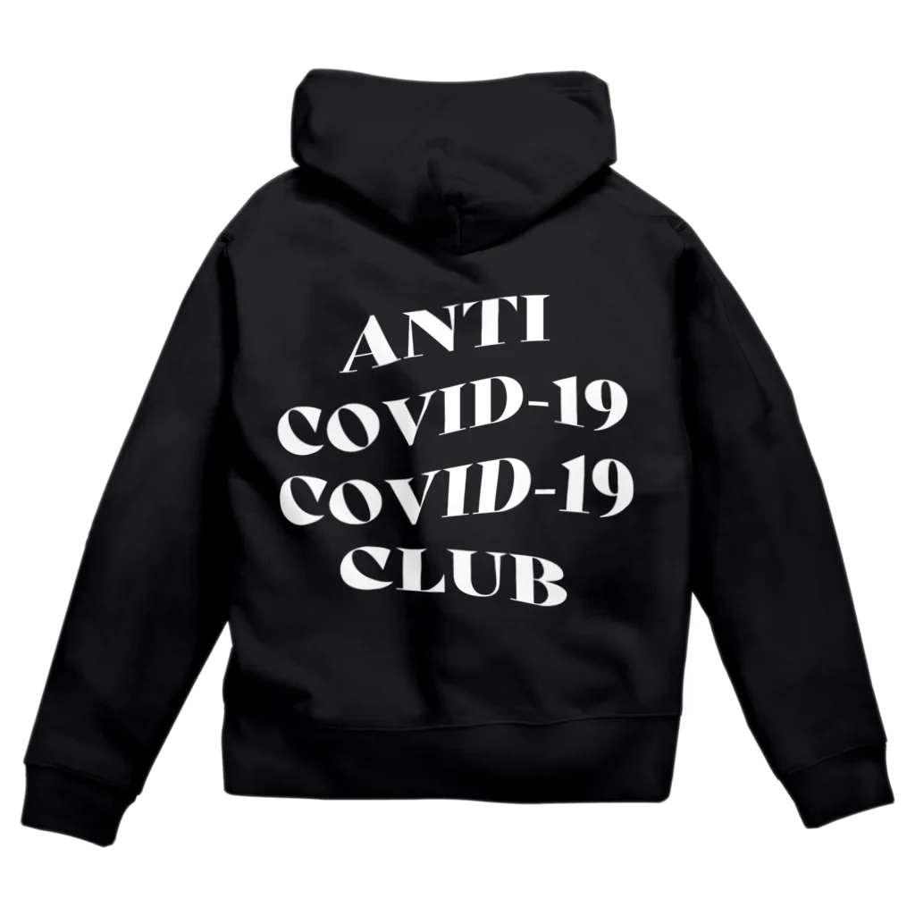 NUMBER-8のANTI COVID-19 CLUB(WHITE) ジップパーカー