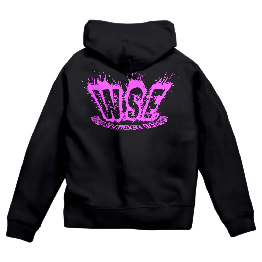 W.S.E.のWSEオリジナルロゴ　ピンクプリント Zip Hoodie